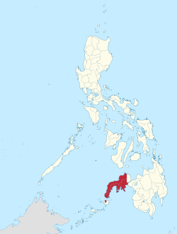 Mapa ning Filipinas ampong Telapulung Zamboanga ilage