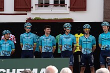 Astana Qazaqstan Team at the rider presentation of Itzulia Basque Country stage 3.jpg