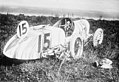 Burman's crashed Cutting racer, built by the Clark-Carter Automobile Company at the 1912 Indianapolis 500