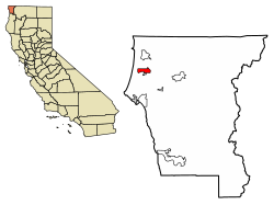 Location of Fort Dick in Del Norte County, California.