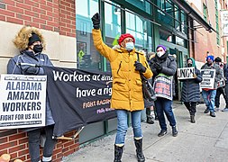 Jeff Bezos birthday demonstration and protest, outside a Philadelphia Whole Foods 01.jpg