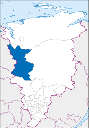 Туруханский район на карте