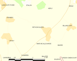 Mapa obce Rethonvillers