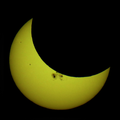 Partial solar eclipse, photo taken on 23 October 2014 in Minneapolis.
