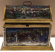 Coffret avec scènes de l'Ancien Testament par Pierre Courteys (1550-1560, Louvre).