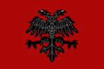 Flagga som de facto användes av Albanska Republiken (Sep 1914-1915).