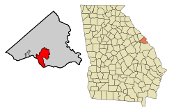 Location in Richmond County and the state of Georgia