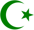 Islamic crescent and star