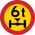 No vehicles having a weight exceeding weight on 1 axle