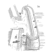 Bastion à orillons défendu sur ses flancs par des batteries pour le tir à découvert en partie haute et une batterie casematée sur chaque flanc avec 1 embrasure de tir en partie basse pour flanquer le fossé.