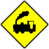 Railway crossing without barrier or gate