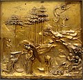 Lorenzo Ghiberti, panel Križanje Izaka iz vrat krstilnice v Firencah