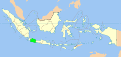 Lokasi Jawa Kulon di Indonésia