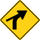 Zeichen W1-10cR Kurve mit Kreuzung (rechts)