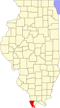 Alexander County na mapě Illinois