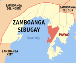 Peta Zamboanga Sibugay dengan Payao dipaparkan