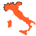 Kongedømmet Italia etter erobringen av Roma i 1870. Venezia ble del av Italia i 1866, Pavestaten i 1870.