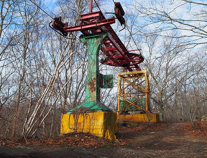 Remains of the Skyliner ride at Rocky Point State Park