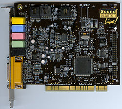 A Sound Blaster Live! Value kártya, az egyik legelterjedtebb PCI hangkártya