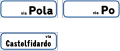 Esempi di vari segnali di nome strada