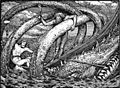 Collingwoods Version des Fischens aus Brays Eddaübersetzung von 1908.