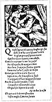 Soneto de Pietro Aretino, con ilustración erótica, ca. 1527.