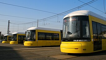 Tranvías en Berlín, Alemania, fabricado por Bombardier.