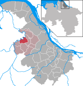 Poziția comună Burweg pe harta districtului Stade