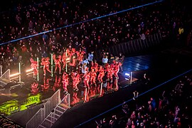 Carnival performance on stage. The Awakening - LEEDS 2023. Headngley Stadium.jpg