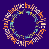 File:Chain ambigram Michel Onfray - fond bleu.png