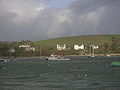 Flushing, from Fish Strand Quay, Falmouth, showing large houses on Trefusis Road