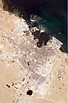 Las zonas nuevas y antiguas de Doha son visibles desde la Estación Espacial Internacional.