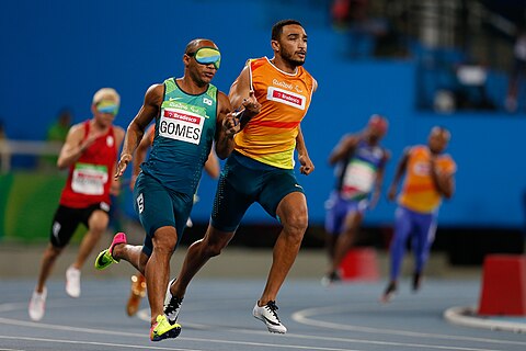 2016 Summer Paralympics - Felipe Gomes and sighted guide at 400m T11