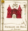 Flag of Riga from Jacques-Nicolas Bellin flag cart, presented among the important nautical flags of the 18th century.