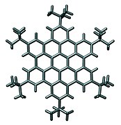 Crystal structure of a كورونين composed of hexagonal aromatic rings.