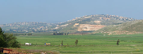 Cities in Lebanon. Khiam. Nabatieh Governorate. View from the south-west, from the territory of Metulla, Israel.