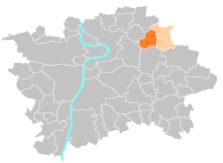 Location of Prague 19 in Prague