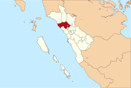 Peta lokasi Kabupaten Agam di Sumatera Barat