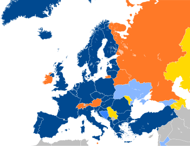 Χάρτης μελών του ΝΑΤΟ στην Ευρώπη