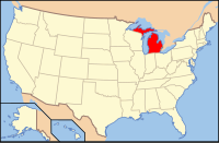 Розташування штату Мічиган на мапі США