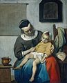 『病気の子供』(1660年-1665年頃) ハブリエル・メツー