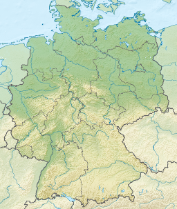Berlin markerat på kartan över Tyskland.
