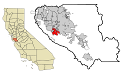 サンタクララ郡内の位置の位置図