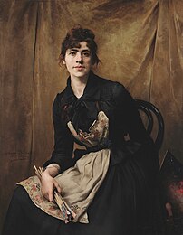 Autoportrait de l'artiste polonaise Anna Bilińska-Bohdanowicz, 1887 (collection du musée national de Cracovie) (définition réelle 8 102 × 10 416)