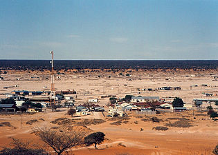 Tshabong au Botswana pendant l'hiver austral en 1995.