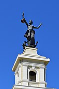 Top of Tower with Statue above Energy & Technology Museum