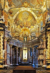 Rococo Composite columns in the chapel of the Würzburg Residence, Würzburg, Germany, by Balthasar Neumann, 1732-1744[11]