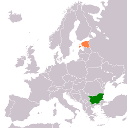 Map indicating locations of Bulgaria and Estonia