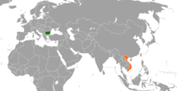 Map indicating locations of Bulgaria and Vietnam