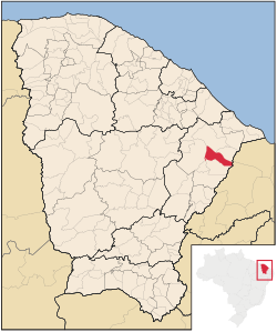 Localização de Limoeiro do Norte no Ceará